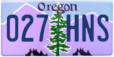 OR license plate 027HNS