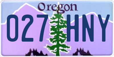 OR license plate 027HNY