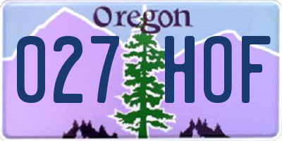 OR license plate 027HOF