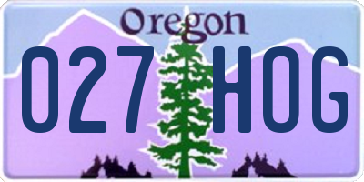 OR license plate 027HOG