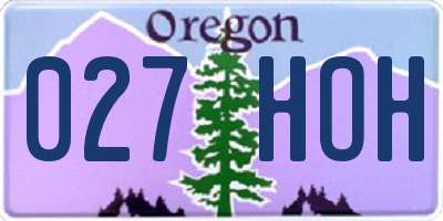 OR license plate 027HOH