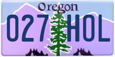 OR license plate 027HOL