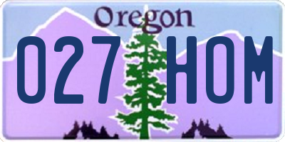 OR license plate 027HOM
