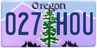 OR license plate 027HOU