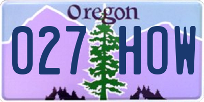 OR license plate 027HOW