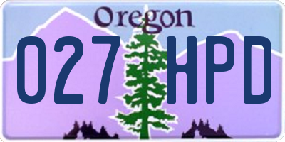 OR license plate 027HPD