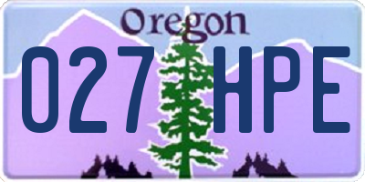 OR license plate 027HPE