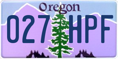 OR license plate 027HPF
