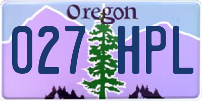 OR license plate 027HPL