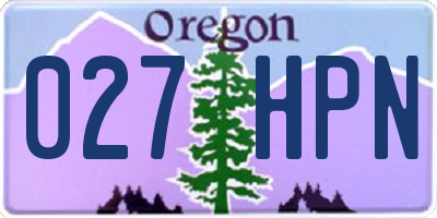 OR license plate 027HPN