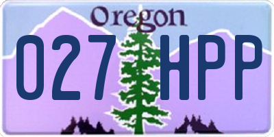 OR license plate 027HPP