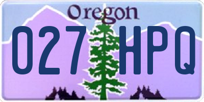 OR license plate 027HPQ