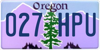 OR license plate 027HPU
