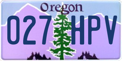 OR license plate 027HPV