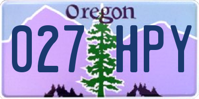 OR license plate 027HPY