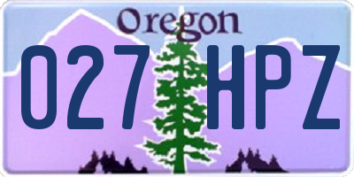 OR license plate 027HPZ