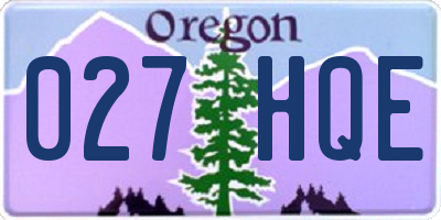 OR license plate 027HQE