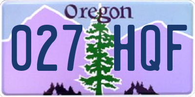 OR license plate 027HQF
