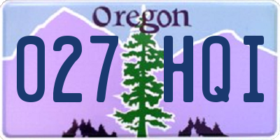 OR license plate 027HQI