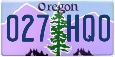 OR license plate 027HQO