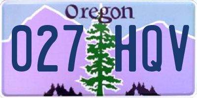 OR license plate 027HQV