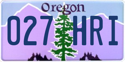 OR license plate 027HRI