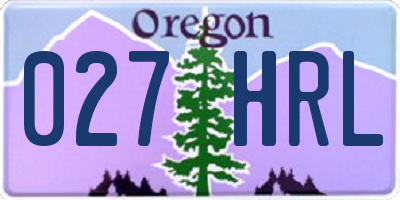 OR license plate 027HRL