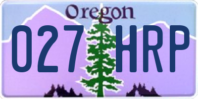 OR license plate 027HRP