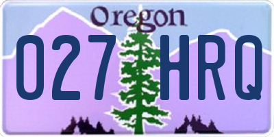 OR license plate 027HRQ