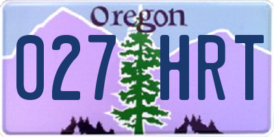 OR license plate 027HRT
