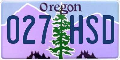 OR license plate 027HSD
