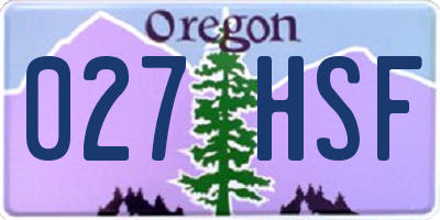 OR license plate 027HSF