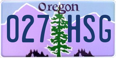 OR license plate 027HSG