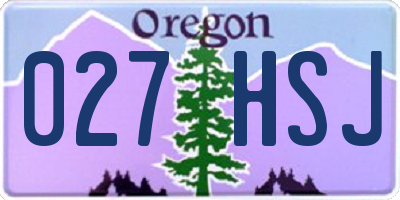 OR license plate 027HSJ