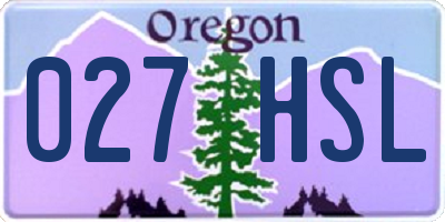 OR license plate 027HSL
