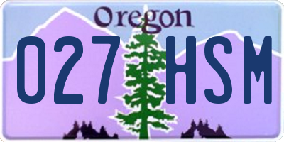OR license plate 027HSM
