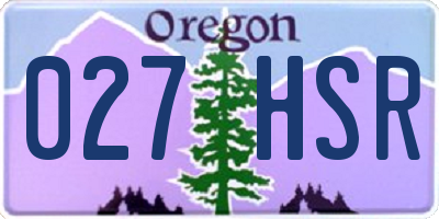 OR license plate 027HSR