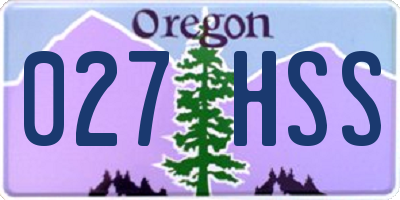 OR license plate 027HSS