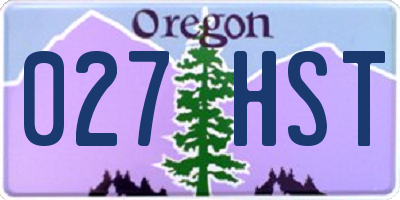 OR license plate 027HST
