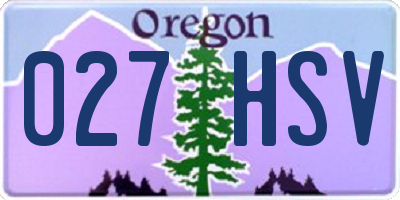 OR license plate 027HSV