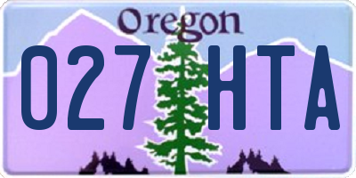 OR license plate 027HTA