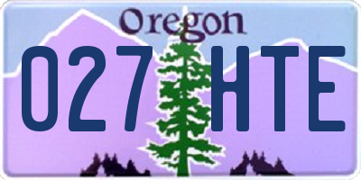 OR license plate 027HTE