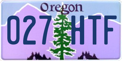 OR license plate 027HTF