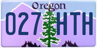 OR license plate 027HTH