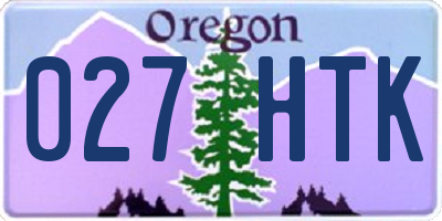 OR license plate 027HTK