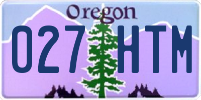 OR license plate 027HTM