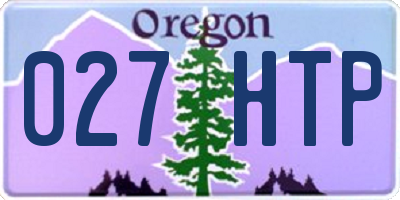 OR license plate 027HTP
