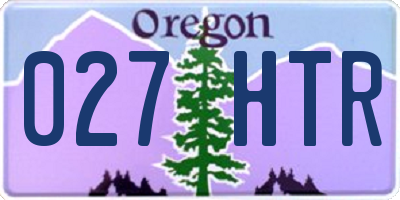 OR license plate 027HTR