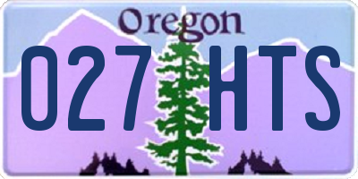 OR license plate 027HTS
