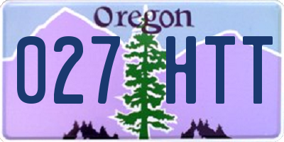 OR license plate 027HTT